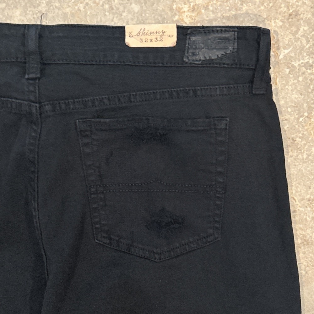 Denim & Supply Ralph Lauren Jeans Men 32x32 Black Denim Skinny Zipper Distressed